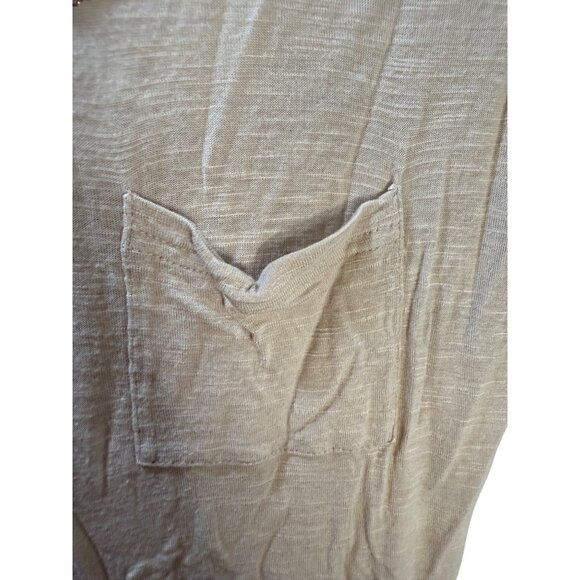 Calvin Klein Beige Short-Sleeve T-Shirt With Chain Detail Neckline & Pocket Wome - Picture 3 of 8